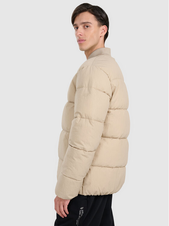 4F 4F Kurtka puchowa URBAN COMMUTER Beżowy Regular Fit