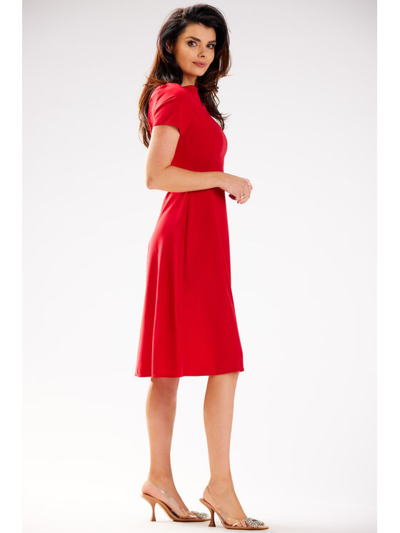 Awama Awama Sukienka letnia A592 Czerwony Basic Fit