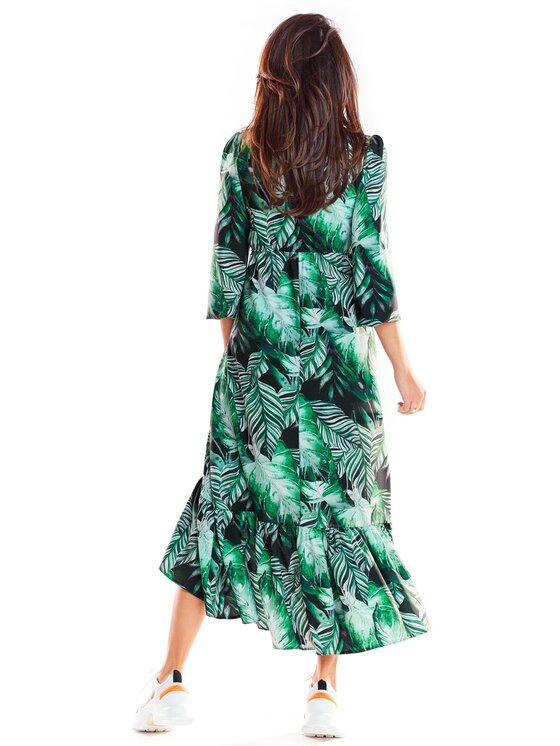 Awama Awama Vestito da giorno A322 Verde Basic Fit
