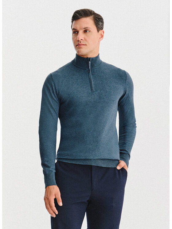 Pako Lorente Pako Lorente Sweter P25WF-2X-021 Granatowy Classic Fit