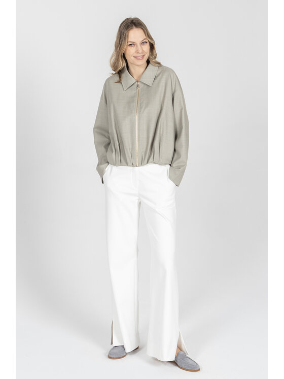 Deni Cler Milano Deni Cler Milano Kurtka skórzana T-DC-9007-F2-90-81-1 Szary Regular Fit
