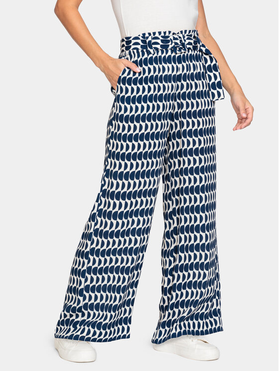 Olsen Olsen Hlače 14002153 Tamnoplava Relaxed Fit