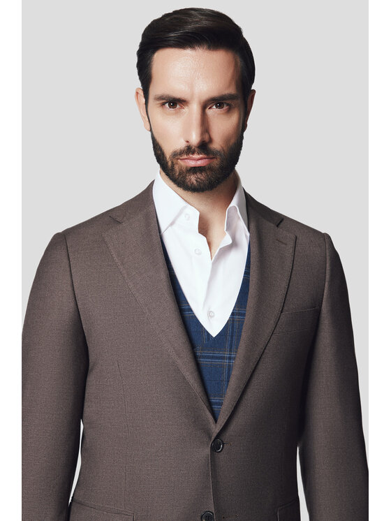 Lancerto Lancerto Garnitur Stockton GA073125000015 Brązowy Slim Fit