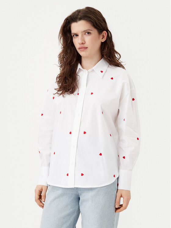 JDY JDY Cămașă Nelly 15330490 Alb Loose Fit