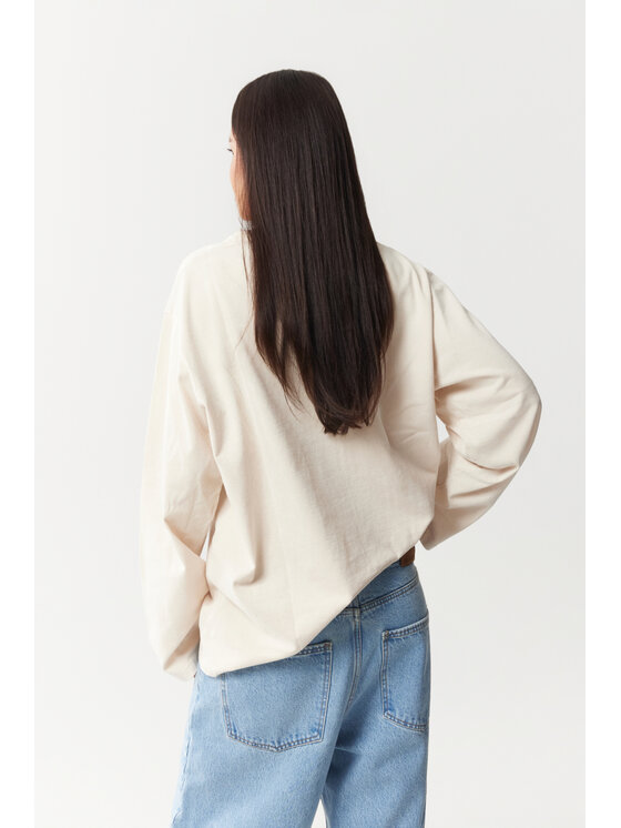 Magda Matyja Magda Matyja Bluzka ALEX LONGSLEEVE CREAM Beżowy Loose Fit
