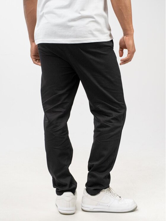 Jigga Wear Jigga Wear Spodnie materiałowe Spodnie Materiałowe Chino Męskie Czarne Jigga Wear Chino M Czarny Regular Fit