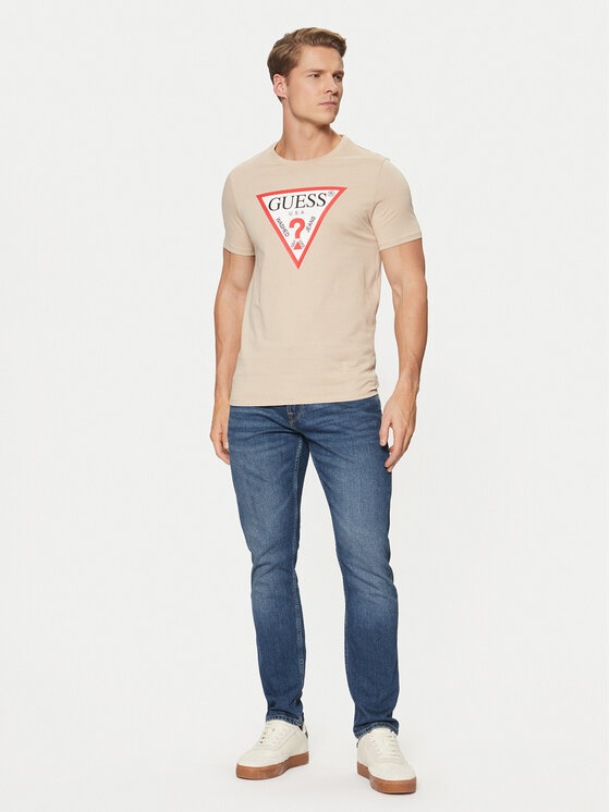 Guess Guess T-shirt M2YI71 I3Z14 Bež Slim Fit
