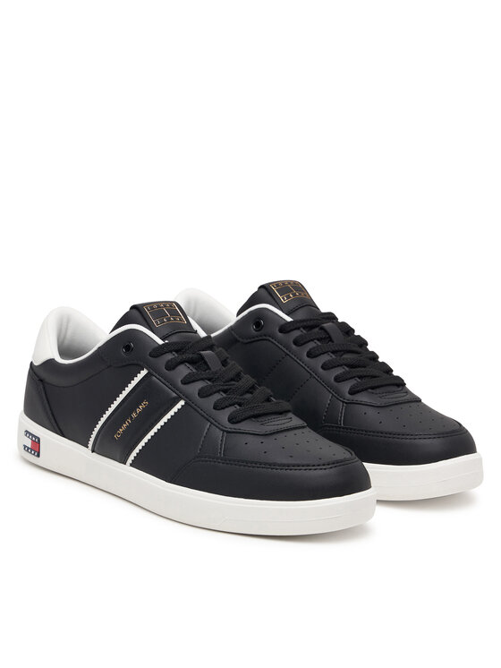 Tommy Jeans Tommy Jeans Sneakersy Lightweight Flag Leather Court EM0EM01758 Czarny