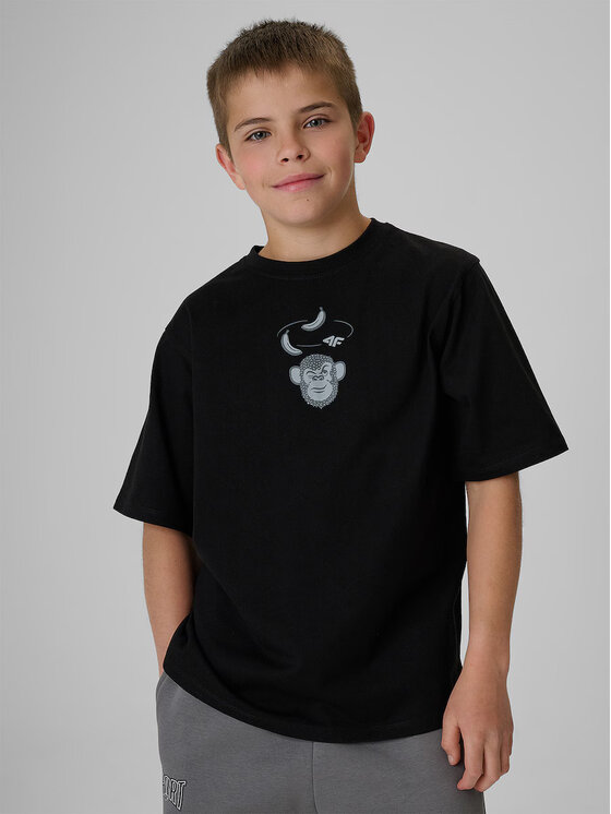 4F 4F T-Shirt T-SHIRT GALLERY Czarny Loose Fit