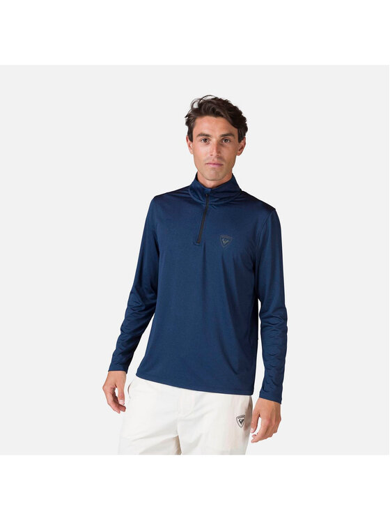 Rossignol Rossignol Longsleeve Slub 1/2 Zip Tee Granatowy Regular Fit