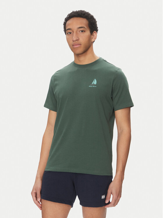 Męski T-Shirt Helly Hansen, Rozmiar XL, Zielony, Shoreline 54601
