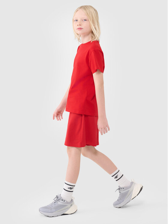 4F 4F Spodnie dresowe BASIC+ Czerwony Oversize