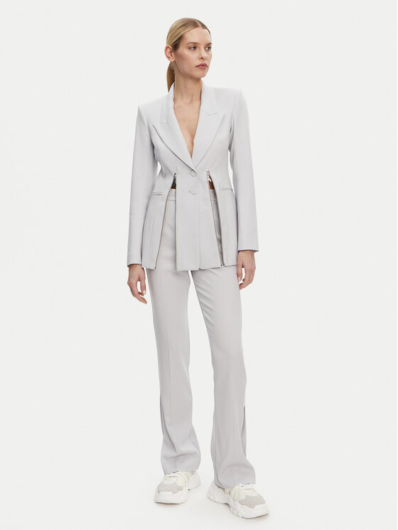 Patrizia Pepe Patrizia Pepe Kalhoty z materiálu 8P0677 A6F5 S702 Šedá Regular Fit