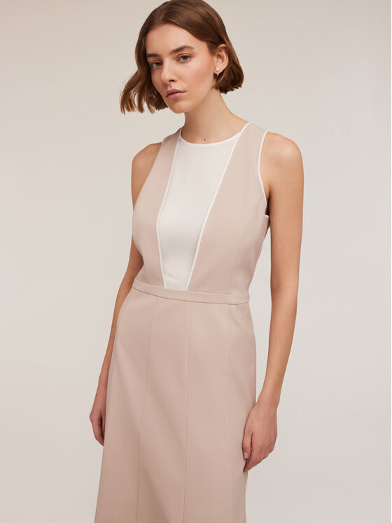 Motivi Motivi Vestito da giorno 7189Q103301N002 Crema Flared Fit