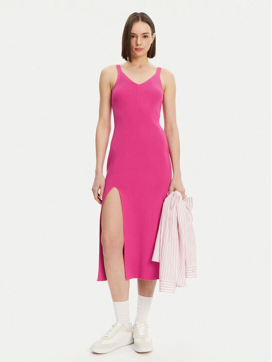Lacoste Lacoste Vestito di maglia EF9270 Rosa Slim Fit