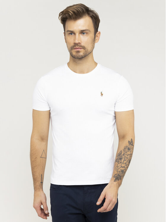 Polo Ralph Lauren T-krekls 710740727 Balts Slim Fit