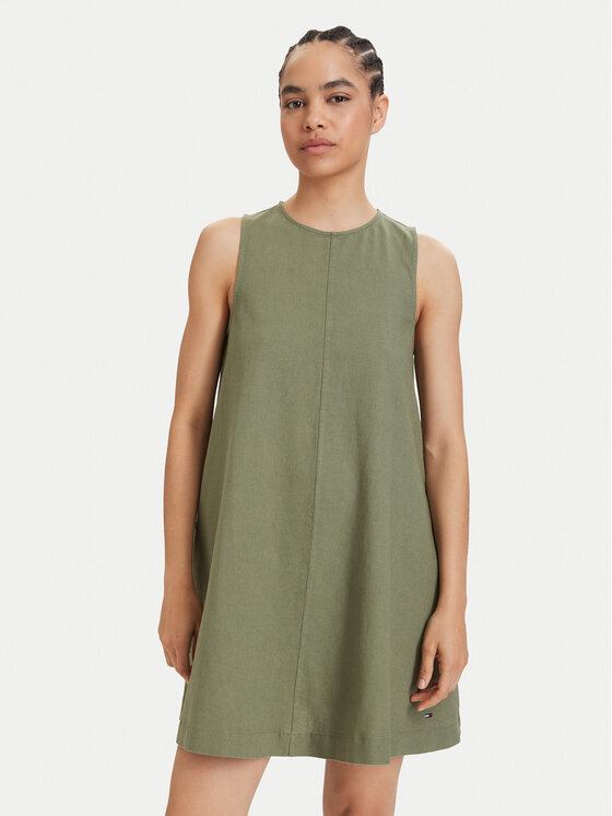 Tommy Jeans Tommy Jeans Vestito estivo DW0DW22343 Verde A-Line Fit