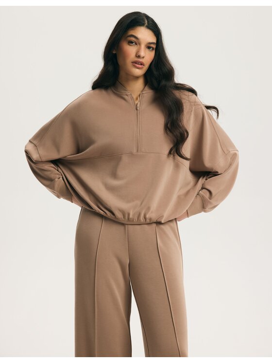 Esotiq Esotiq Bluza 45204 Brązowy Regular Fit