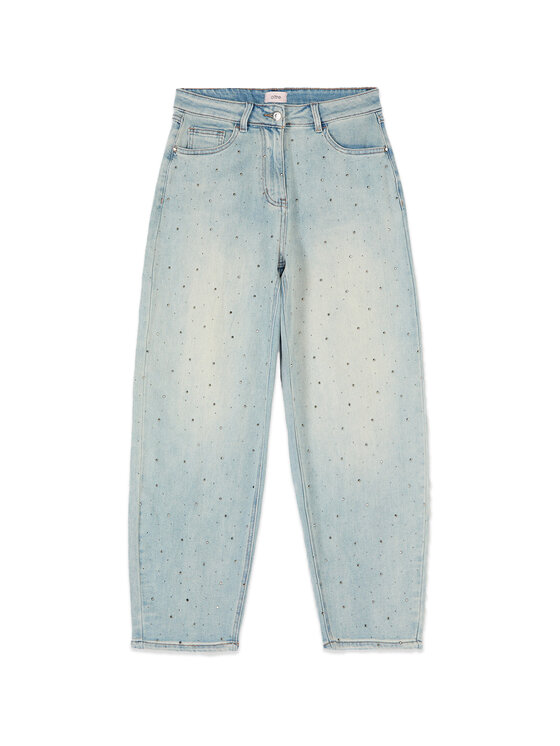 Oltre Oltre Jeansy P495R009208N024 Turkusowy Boy Fit
