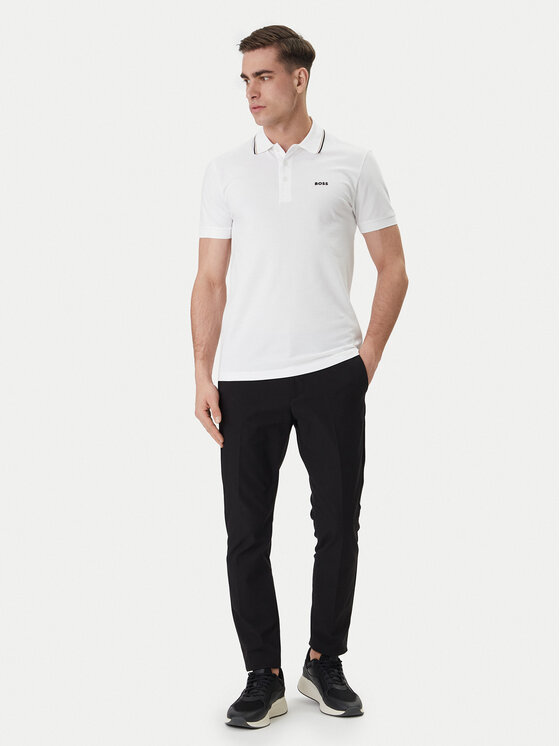 BOSS BOSS Polo majica Birdie Paule 50559365 Bela Slim Fit