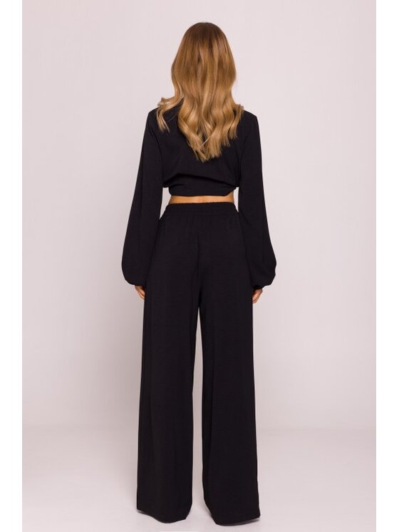 Made of Emotion Made of Emotion Spodnie materiałowe M862 Czarny Wide Leg