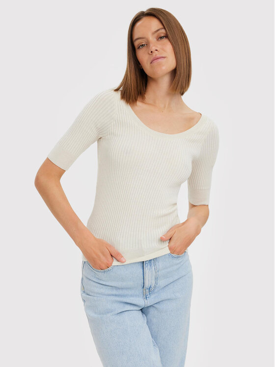 Vero Moda Bluză Estela 10268128 Écru Slim Fit