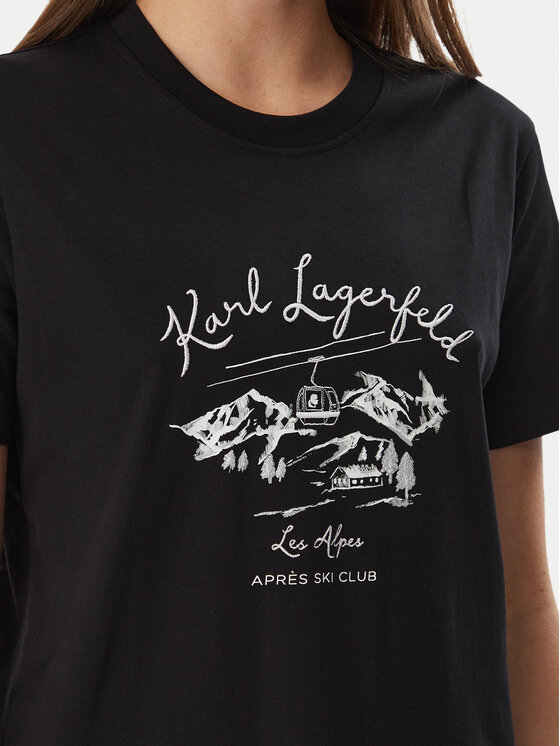 KARL LAGERFELD KARL LAGERFELD T-Shirt Apres B4W17039 Μαύρο Regular Fit