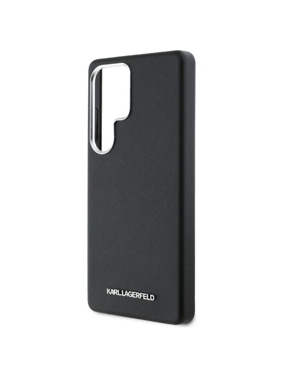 KARL LAGERFELD KARL LAGERFELD Etui na telefon Saffiano Full Wrapped Elongated Metal Logo Czarny