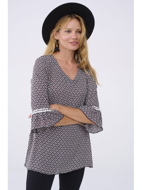 blue shadow blue shadow Tunika Elisjana BS Dva 255 Czarny Standard Fit