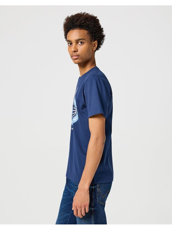 Wrangler Wrangler T-Shirt Americana Tee Niebieski Regular Fit