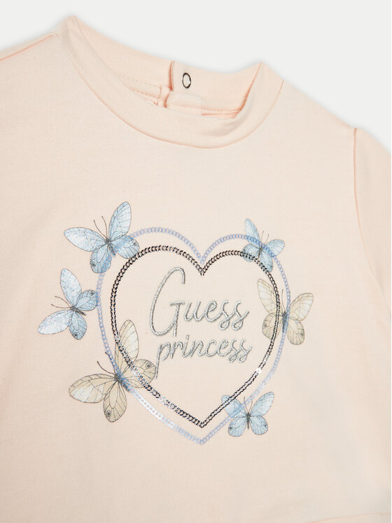 Guess Guess Komplet bluzka i legginsy K5RG05 KAN04 Różowy Regular Fit
