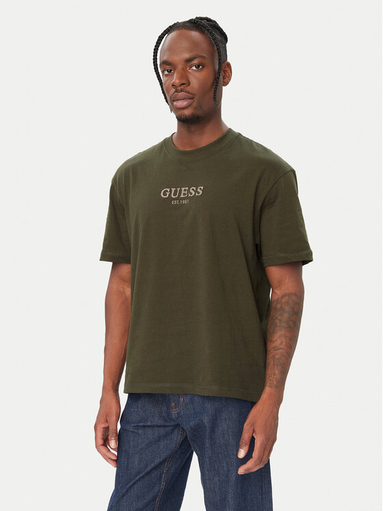 Guess Guess T-Shirt M6BI55 K6192 Σκούρο πράσινο Oversize