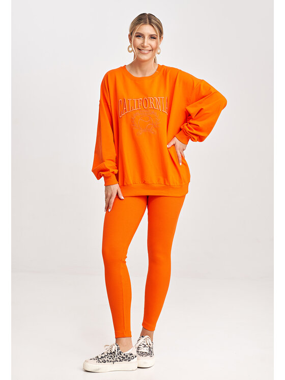FIGL FIGL Komplet bluza i legginsy M1018 Pomarańczowy Regular Fit