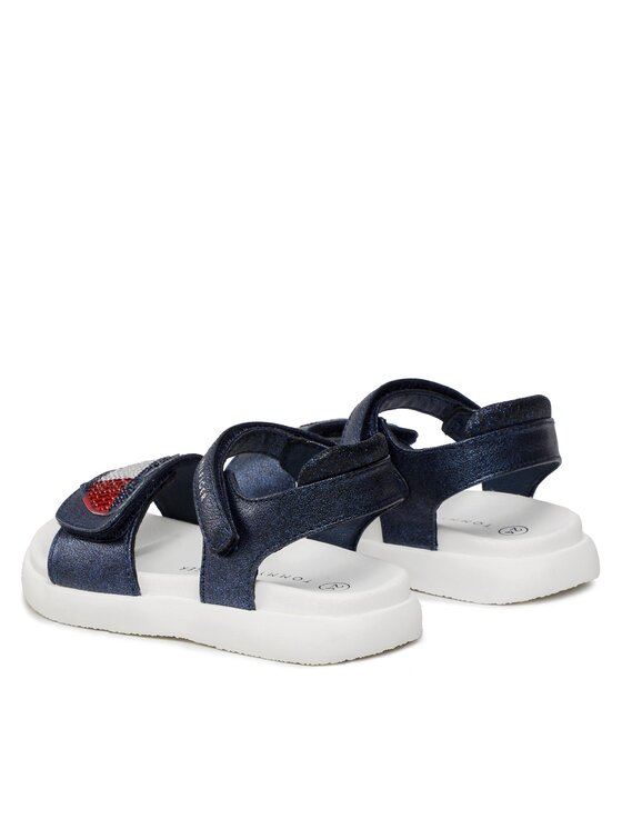 Tommy Hilfiger Tommy Hilfiger Sandały Strass Heart Velcro Sandal T1A2-32752-1367 S Granatowy