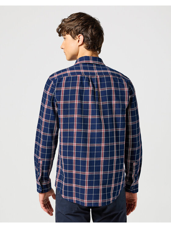 Wrangler Wrangler Koszula 1 PKT SHIRT Niebieski Regular Fit