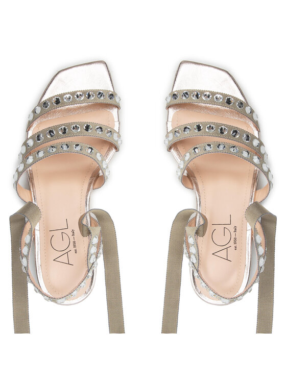 AGL AGL Sandalen Crystal Flat D667034PCKG0869507 Grün
