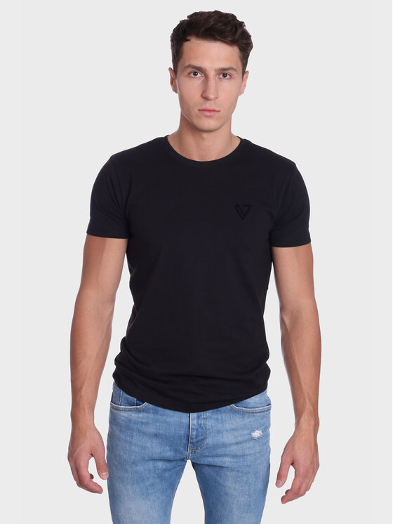 VILLARO VILLARO T-Shirt TSH003 Czarny Slim Fit