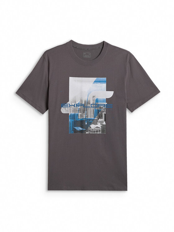 4F 4F T-Shirt CITY Szary Regular Fit