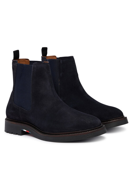 Tommy Hilfiger Tommy Hilfiger Μποτάκια με λάστιχο Corporate Casual Suede Chelsea FM0FM05952 Σκούρο μπλε
