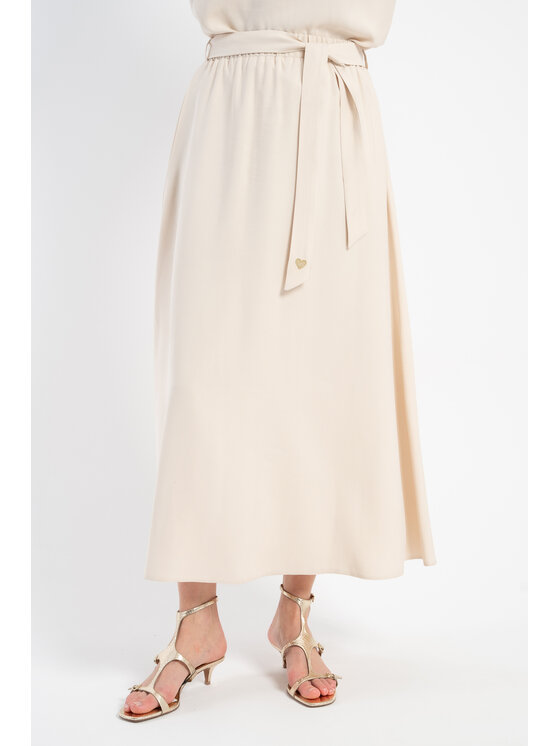 CLICK CLICK Φούστα σε γραμμή Α 50-716 Μπεζ Long Fit