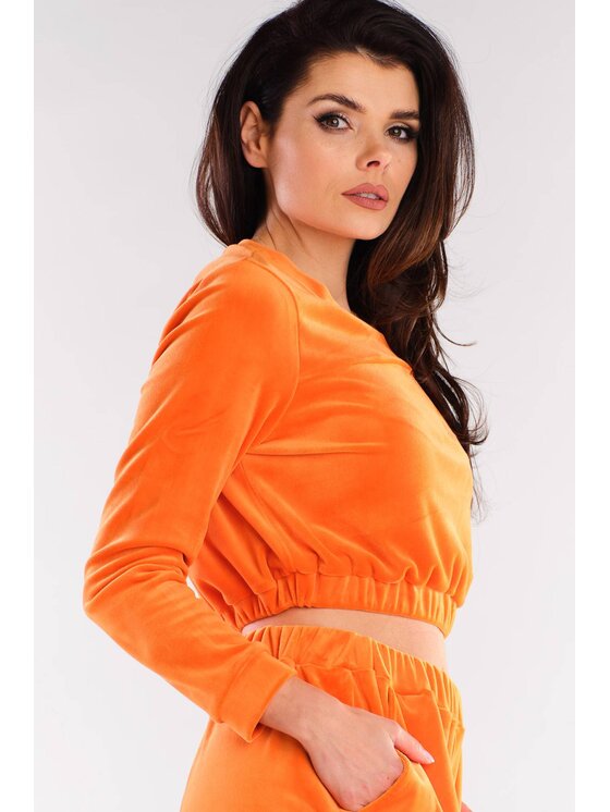 Awama Awama Bluzka A421 Pomarańczowy Basic Fit