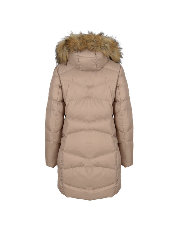Perso Perso Kurtka puchowa LEKKO TALIOWANA ELEGANCKA PUCHOWA KURTKA DAMSKA Beżowy Fitted Fit