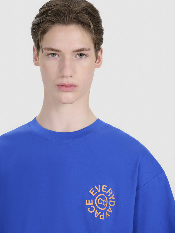 4F 4F T-Shirt A NEW ROAD AHEAD Niebieski Oversize