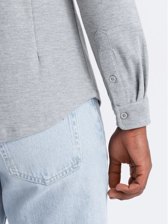 Ombre Ombre Koszula OM-SHCS-0177 Szary Slim Fit