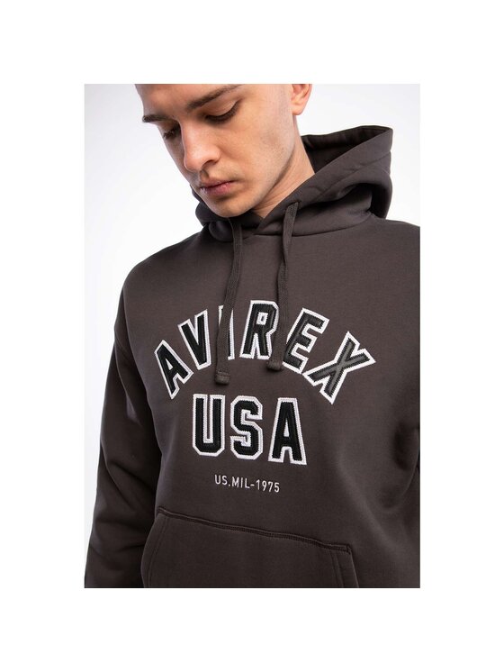 Avirex Avirex Bluza Columbus OH Hoody Brown Brązowy Classic Fit
