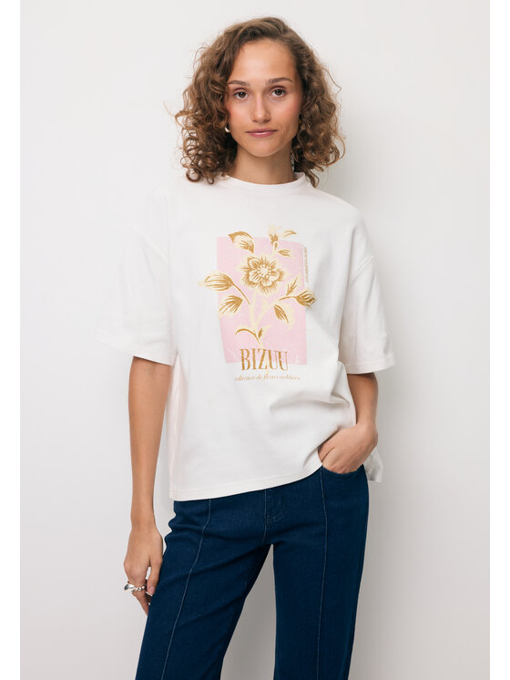 BIZUU BIZUU T-Shirt VIORA Biały Standard Fit