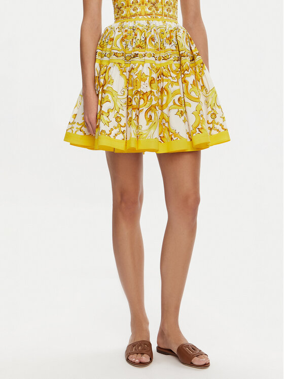 Dolce&Gabbana Dolce&Gabbana Fustă mini F4CB1T HH5DV Galben Regular Fit