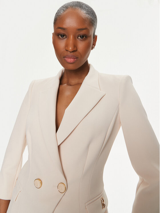 Elisabetta Franchi Elisabetta Franchi Švarkas GI-T61-41E2-V580 Écru Slim Fit