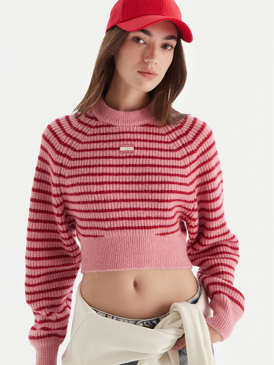 Tommy Jeans Tommy Jeans Sweater Badge DW0DW21677 Rózsaszín Regular Fit