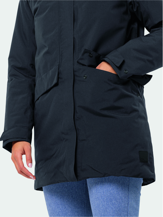 Jack Wolfskin Jack Wolfskin Žieminė striukė Tempelhof Coat 1116151 Juoda Regular Fit